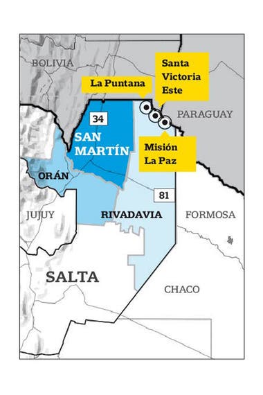 The northern area of the province of Salta where the Wichis communities visited by LA NACION are