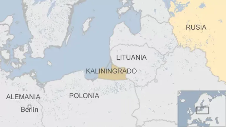 Kaliningrado está localizado entre a Polônia e a Lituânia, dois países da OTAN