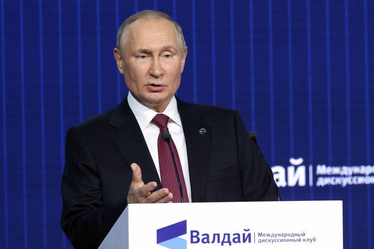 O presidente russo Vladimir Putin atacou o Ocidente durante seu discurso na reunião anual do Valdai International Debate Club